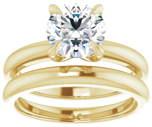 14K Yellow 7.4 mm Round Solitaire Engagement Ring Mounting (8)