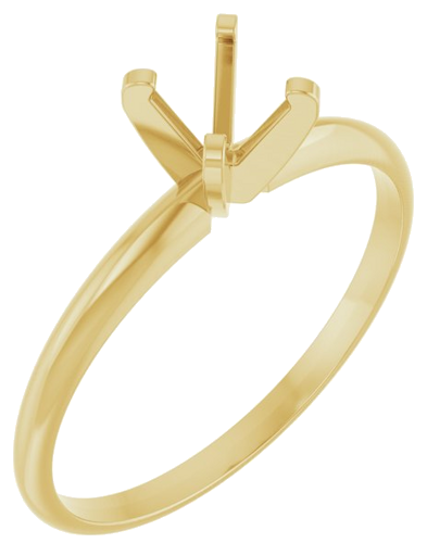 14K Yellow 5.2 mm Round Ultra-Lightweight Solitaire Engagement Ring Mounting (1)