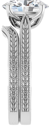 Sužadėtuvių Žiedas „Solitaire“ 585 Baltojo Aukso Oval 10mm x 8mm (9)