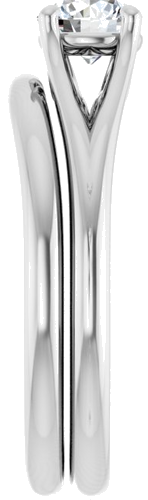 Sužadėtuvių Žiedas „Solitaire“ 585 Baltojo Aukso Round 5.2mm (9)