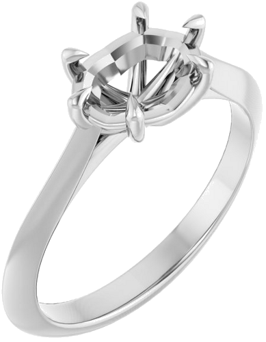 Sužadėtuvių Žiedas „Solitaire“ 585 Baltojo Aukso Oval 8mm x 6mm (1)