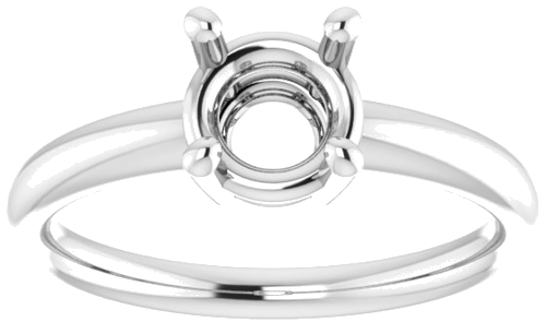 Sužadėtuvių Žiedas „Solitaire“ 585 Baltojo Aukso Round 6.5mm (3)