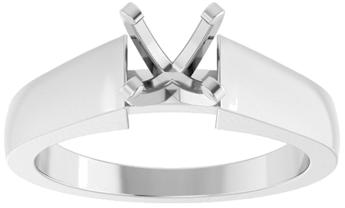 14K White 5.8 mm Round Solitaire Engagement Ring Mounting (3)