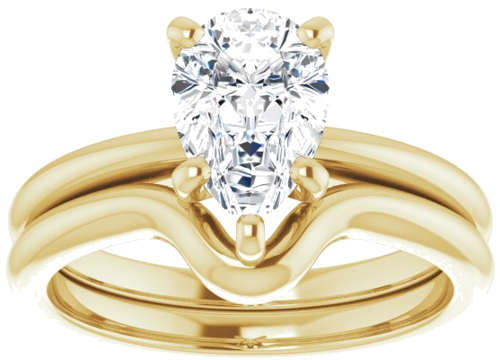 14K Yellow  9x6 mm Pear Solitaire Engagement Ring Mounting (8)