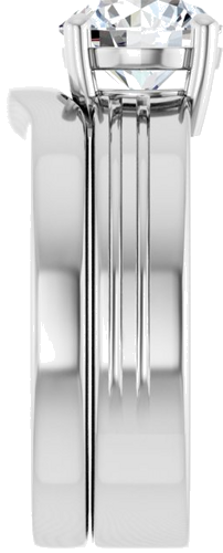 Sužadėtuvių Žiedas „Solitaire“ 585 Baltojo Aukso Round 7.4mm (9)