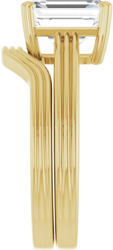 Sužadėtuvių Žiedas „Solitaire“ 585 Geltonojo Aukso Emerald 9mm x 7mm (9)