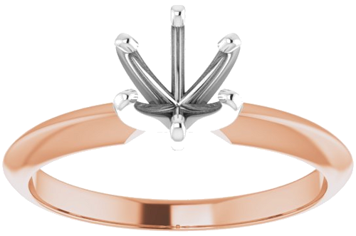 Sužadėtuvių Žiedas „Light Solitaire“ 585 Baltojo Ir Rožinis Aukso Round 5.4mm x 5.7mm (3)