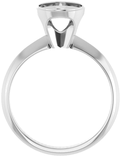 14K White 9 x 7 mm Oval Solitaire Engagement Ring Mounting (2)