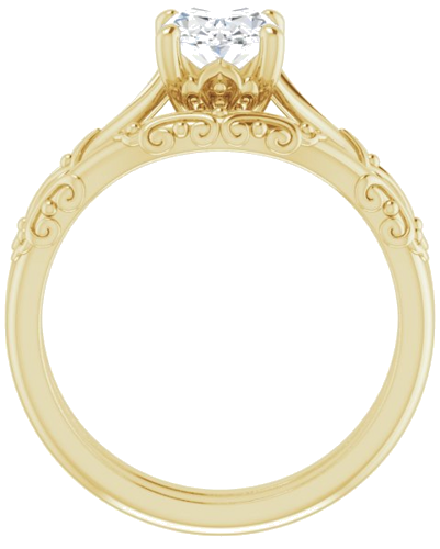 14K Yellow 8x6 mm Oval Solitaire Engagement Ring Mounting (7)