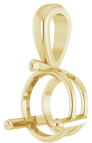 14K Yellow 9 mm Round 3-Prong Pendant Mounting (2)