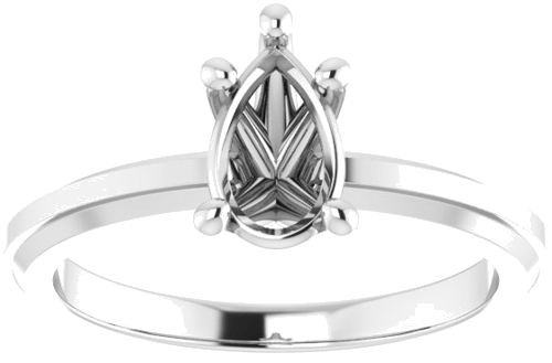 Sužadėtuvių Žiedas „Solitaire“ 585 Baltojo Aukso Pear Shape 8mm x 5mm (3)