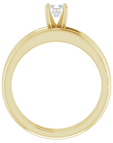 14K Yellow  3.5 mm Square Solitaire Engagement Ring Mounting (7)