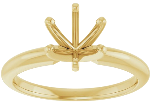 14K Yellow 7 mm Round 6-Prong Solitaire Ring Mounting (5)