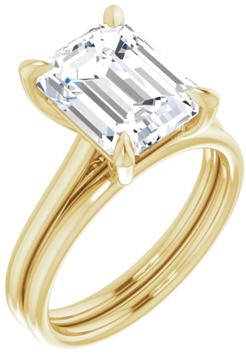 14K Yellow  10x8 mm Emerald Solitaire Engagement Ring Mounting (6)