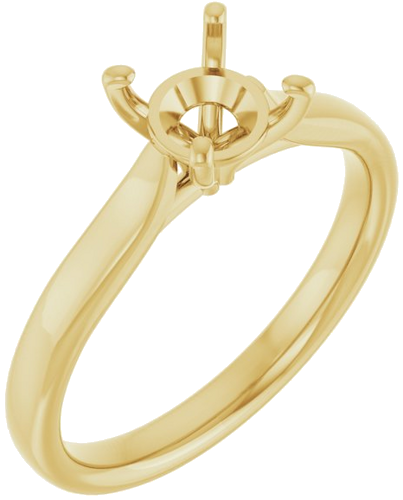 14K Yellow 6.5 mm Round Engagement Ring Mounting (1)