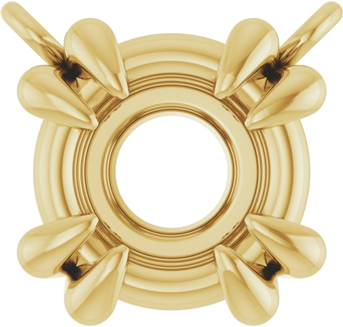 Pakabukas „Round 4-Prong Double-Claw“ 585 Geltonojo Aukso Round 6.5mm (1)