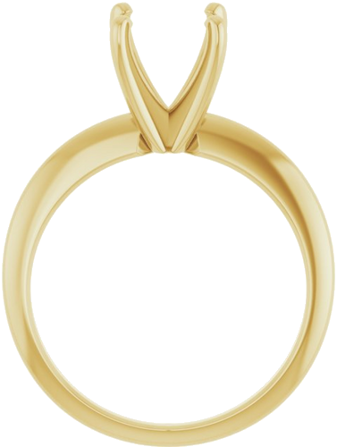 14K Yellow 7.8-8.6 mm Round 4-Prong Comfort-fit Solitaire Ring Mounting (2)