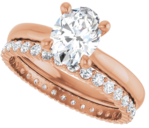 14K Rose 8x6 mm Oval Solitaire Engagement Ring Mounting (10)