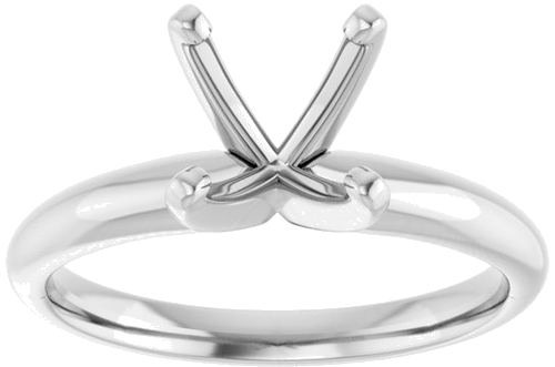 Sužadėtuvių Žiedas „Solitaire“ 585 Baltojo Aukso Round 6.6mm x 7.2mm (8)