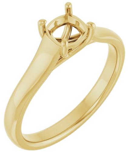 14K Yellow 5 mm Asscher Solitaire Engagement Ring Mounting (1)