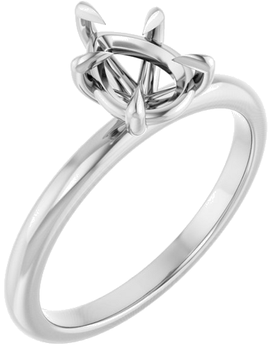 10K White 8x6 mm Pear Solitaire Engagement Ring Mounting (1)