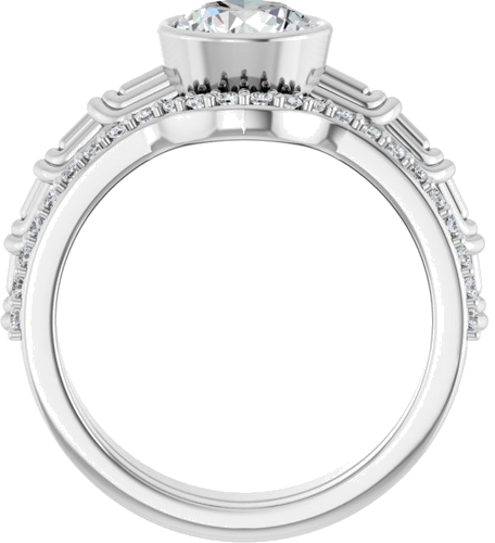 14K White 7.4 mm Round Solitaire Engagement Ring Mounting (7)