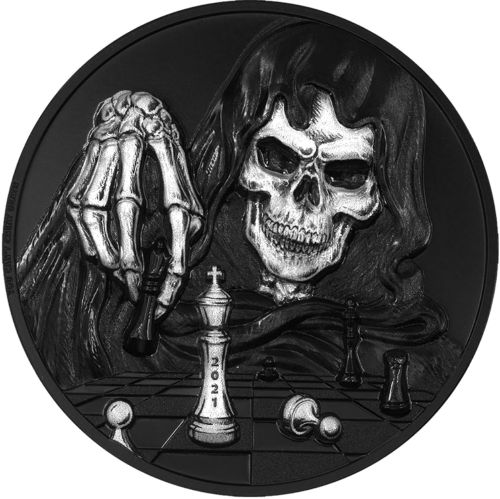 3 oz Черные шахматы 2021 Палау серебряная монета (1)