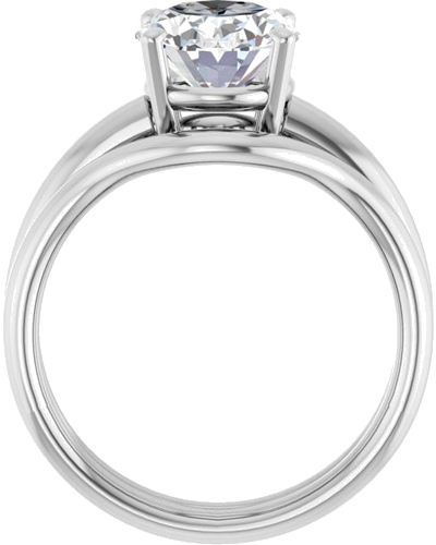 Sužadėtuvių Žiedas „Solitaire“ 585 Baltojo Aukso Oval 10mm x 8mm (7)