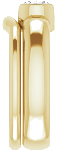 Sužadėtuvių Žiedas „Half Bezel Solitaire“ 585 Geltonojo Aukso Round 5.8mm (9)