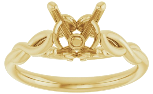 14K Yellow  8 mm Round Solitaire Engagement Ring Mounting (3)