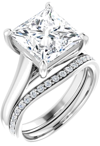 Sužadėtuvių Žiedas „Solitaire“ 585 Baltojo Aukso Square 9mm (6)