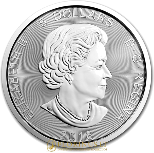 1 oz Vilkas 2018 Kanada sidabrinė moneta (Plėšrūnų serija) (2)