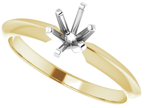 14K Yellow   White 6x4 mm Oval 6-Prong Solitaire Engagement Ring Mounting (5)