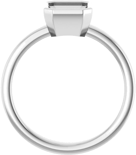 14K White 8x6 mm Emerald Solitaire Engagement Ring Mounting (2)