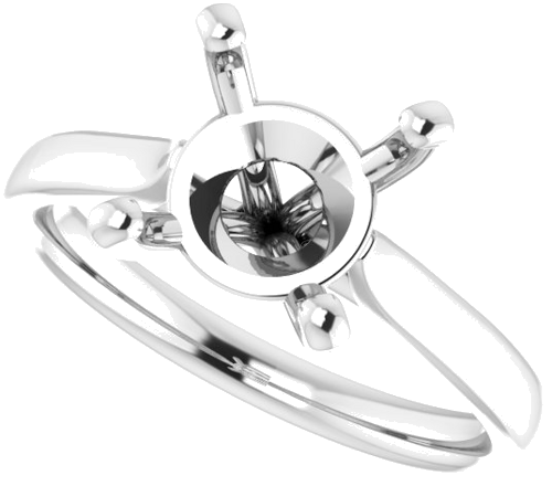 Platinum 9 mm Round Engagement Ring Mounting (5)
