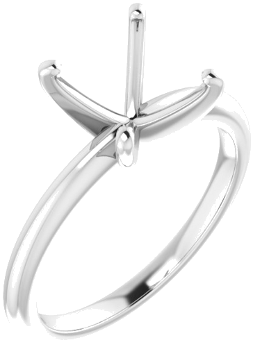 14K White  6.5x6.5 mm Square Solitaire Engagement Ring Mounting (1)