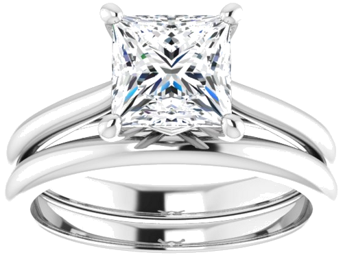 Sužadėtuvių Žiedas „Solitaire“ 950 Platinos Square 6.5mm (8)