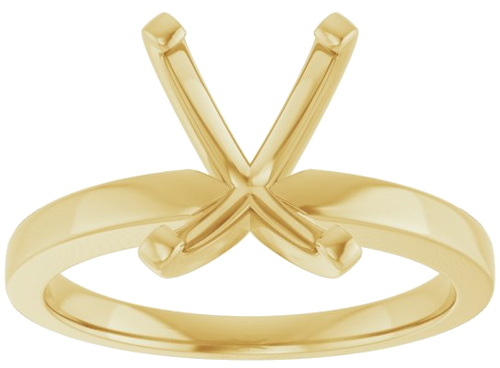 14K Yellow 9x7 mm Emerald Solitaire Engagement Ring Mounting (3)