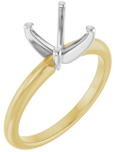 Sužadėtuvių Žiedas „Solitaire“ 750 Geltonojo Aukso Ir 950 Platinos Round 8mm (1)