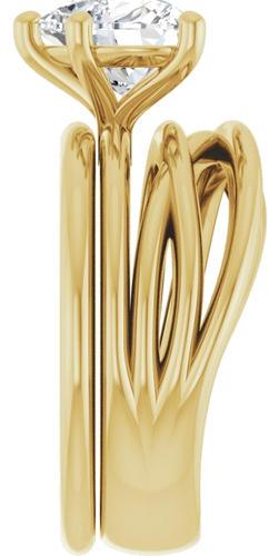 14K Yellow 8x8 mm Heart Solitaire Engagement Ring Mounting (9)