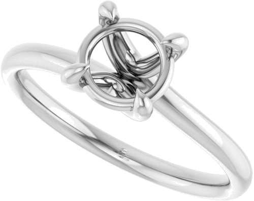 Sužadėtuvių Žiedas „Solitaire“ 585 Baltojo Aukso Round 6.5mm (5)