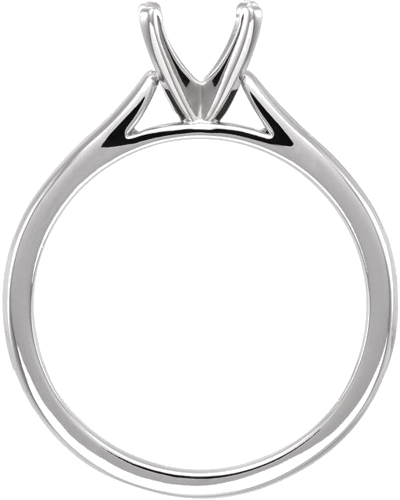14K White 6.5 mm Round Solitaire Engagement Ring Mounting (2)