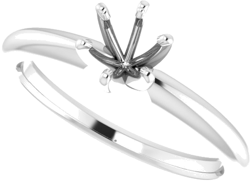 Sužadėtuvių Žiedas „Solitaire“ 585 Baltojo Aukso Round 5mm x 5.3mm (5)