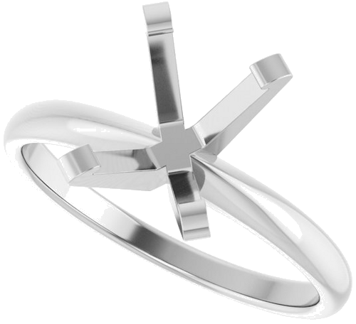 14K White 8.5x6.5 mm Emerald Solitaire Engagement Ring Mounting (5)