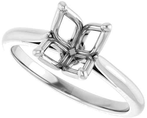 14K White  9x7 mm Oval Solitaire Engagement Ring Mounting (5)