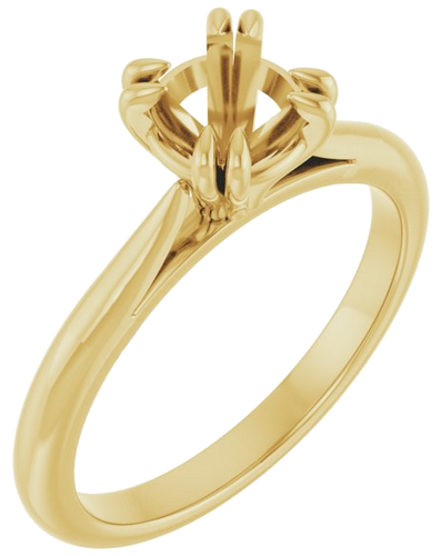 14K Yellow 6.5 mm Round Engagement Ring Mounting (1)