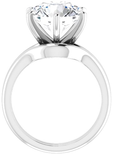 14K White  11 mm Round Solitaire Engagement Ring Mounting (7)