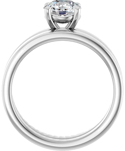 10K White 6.5 mm Round Solitaire Engagement Ring Mounting (7)