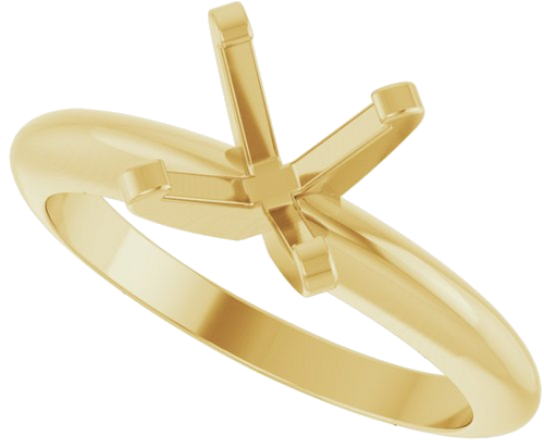 14K Yellow 7 mm Round Solitaire Engagement Ring Mounting (5)