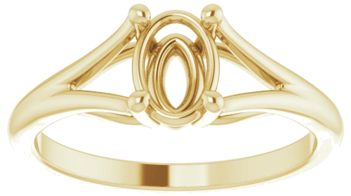 Sužadėtuvių Žiedas „Split Shank“ 585 Geltonojo Aukso Oval 7mm x 5mm (3)